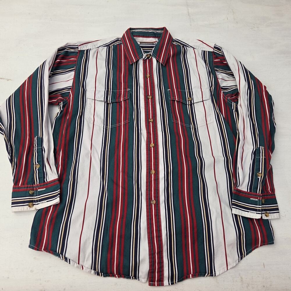 Vintage Roper Western Shirt Long Sleeve Button Down Men’s XL Striped Cotton